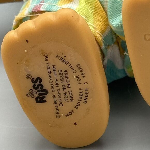 Vtg Russ Blue Hair Troll Doll Walkman Headphones Brown Eyes 18366 Sticker 4” - Picture 12 of 12